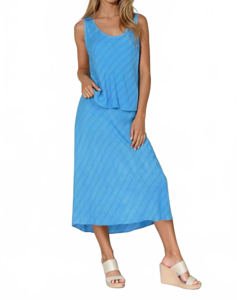 NEW MAVEN WEST midi flared skirt in sky light